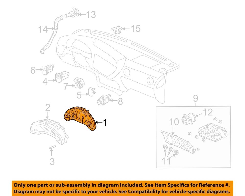 Medidor de velocímetro usado se adapta a: 2005 Acura RSX Cluster MPH Base AT Grado A Foto 2 de 4