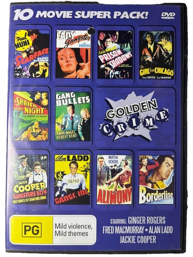 DVD: Golden Crime - 10 Movie Super Pack, Movies From 1930’s, 1940’s And 1950 - Picture 1 of 3
