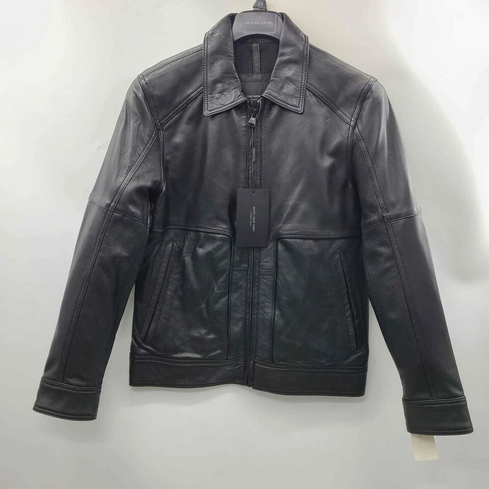 Marc new york top black leather jacket
