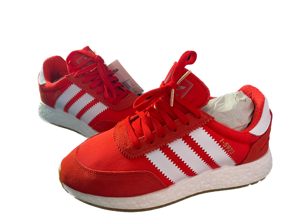 ADIDAS I-5923 TRAINERS RED WHITE SIZE BNIBWT DEADSTOCK