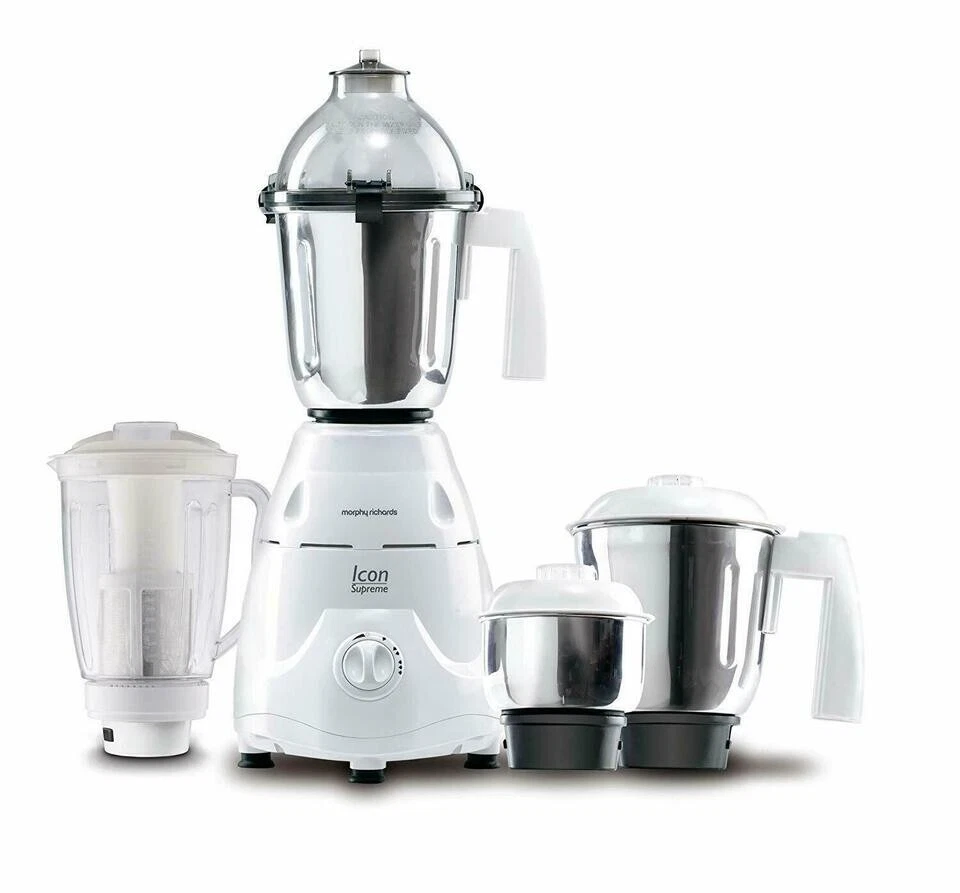 Molinillo mezclador Morphy Richards Icon Supreme 750 vatios 230 V con 4 frascos blanco Foto 2 de 4