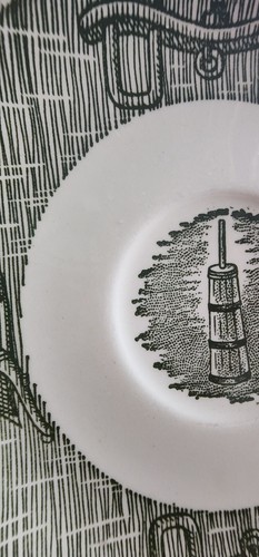 Silhouettes Dessert Bread Plates Bucket & Churn 6.25" Colonial Homestead Royal ! - Picture 3 of 23