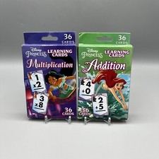 Lot of 2 Disney Princess 36ct Flash Cards Multiplication  Addition Learning