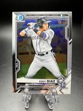 2021 Bowman Chrome Prospects Eddy Diaz #BCP-33 1st Colorado Rockies