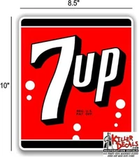 (7UP401) 10" 7UP 7 UP COOLER POP soda coca cola machine decal  