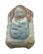 Baby Jesus in Manger Nativity Scene L2.25" Replacement Handpainted Figurine