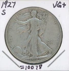 1927-S WALKING LIBERTY HALF VG #10078