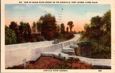 Sugar River Bridge on the Boonville, Lowville NY c1950 Vintage Postcard L42