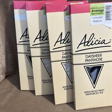Vintage Lot Of 4 JC Penny Alicia Daysheer Pantyhose Brown White  Black Sz Avrg
