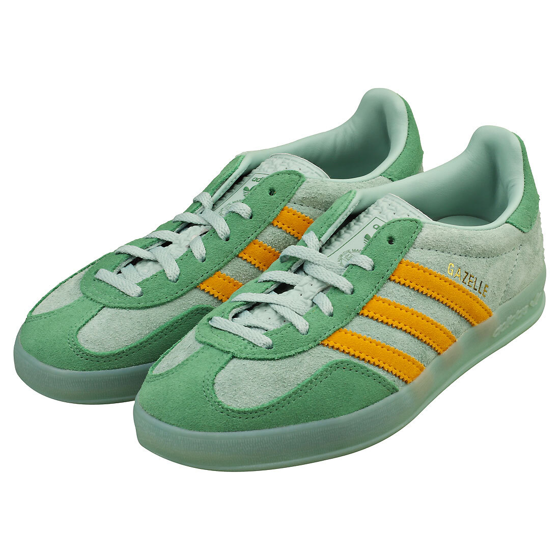 adidas gazelle silver green womens ADIDAS ORIGINALS Gazelle Indoor Sneakers in Green and Yellow for Men a   Pavidas