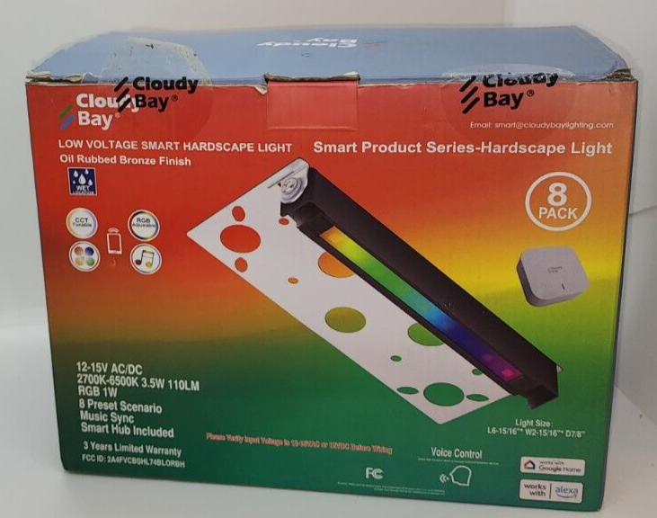 CLOUDY BAY 8 Pack 1215V Low Voltage 12 Inch 5W Smart Hardscape