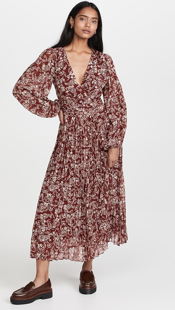 en saison red dress En Saison Bree Midi Dress