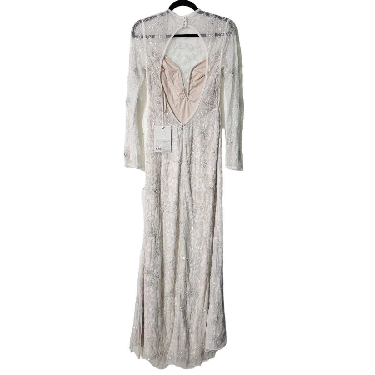 mac duggal white dress long sleeve Mac Duggal Women's Beaded Bow Column Gown - Oyster Black