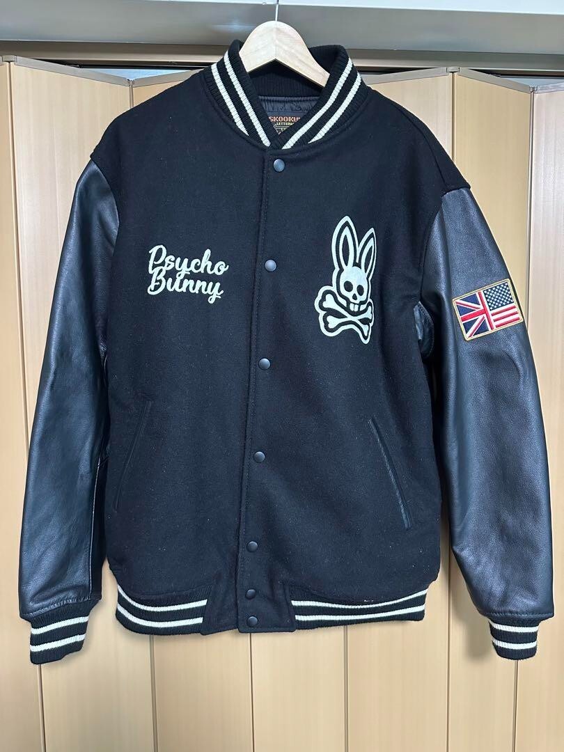 Men's Psycho Bunny Stadium Jacket Blouson Outer Size XL Very Good