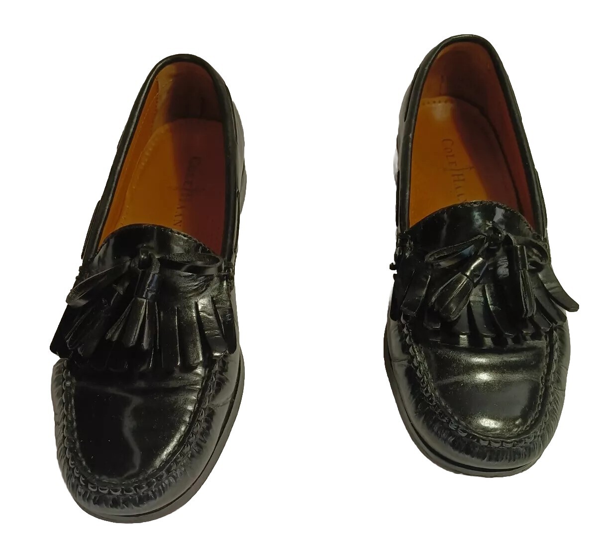 Cole Haan Kiltie C02691 Mens Black Leather Tassel Casual 