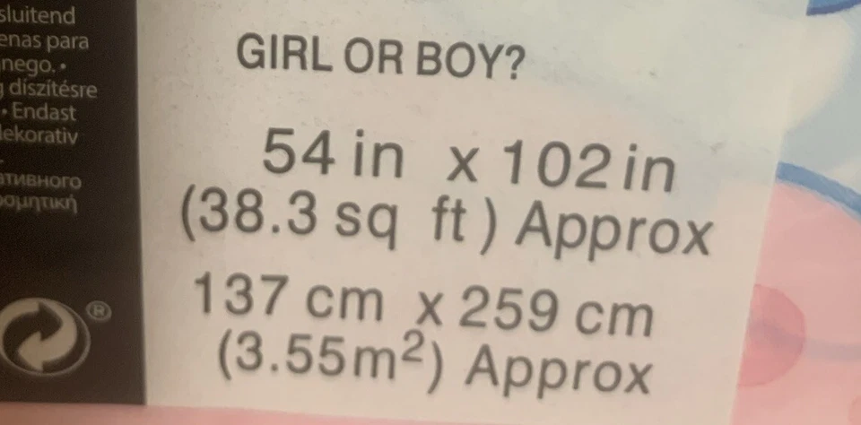 Amscan 性别展示/婴儿淋浴派对装饰塑料桌布 — 第 3/3 张图片