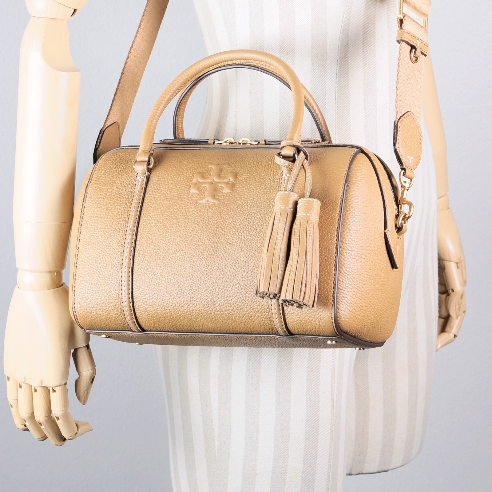 Tory Burch Thea Tan Leather Satchel Crossbody Shoulder Bag Purse 141955 $498