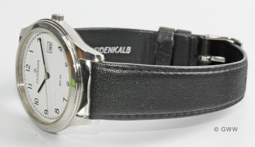 DUGENA (2332) Stahl-Quartz-Uhr, Datum – neues Lederband – 2000er - Bild 5 von 9