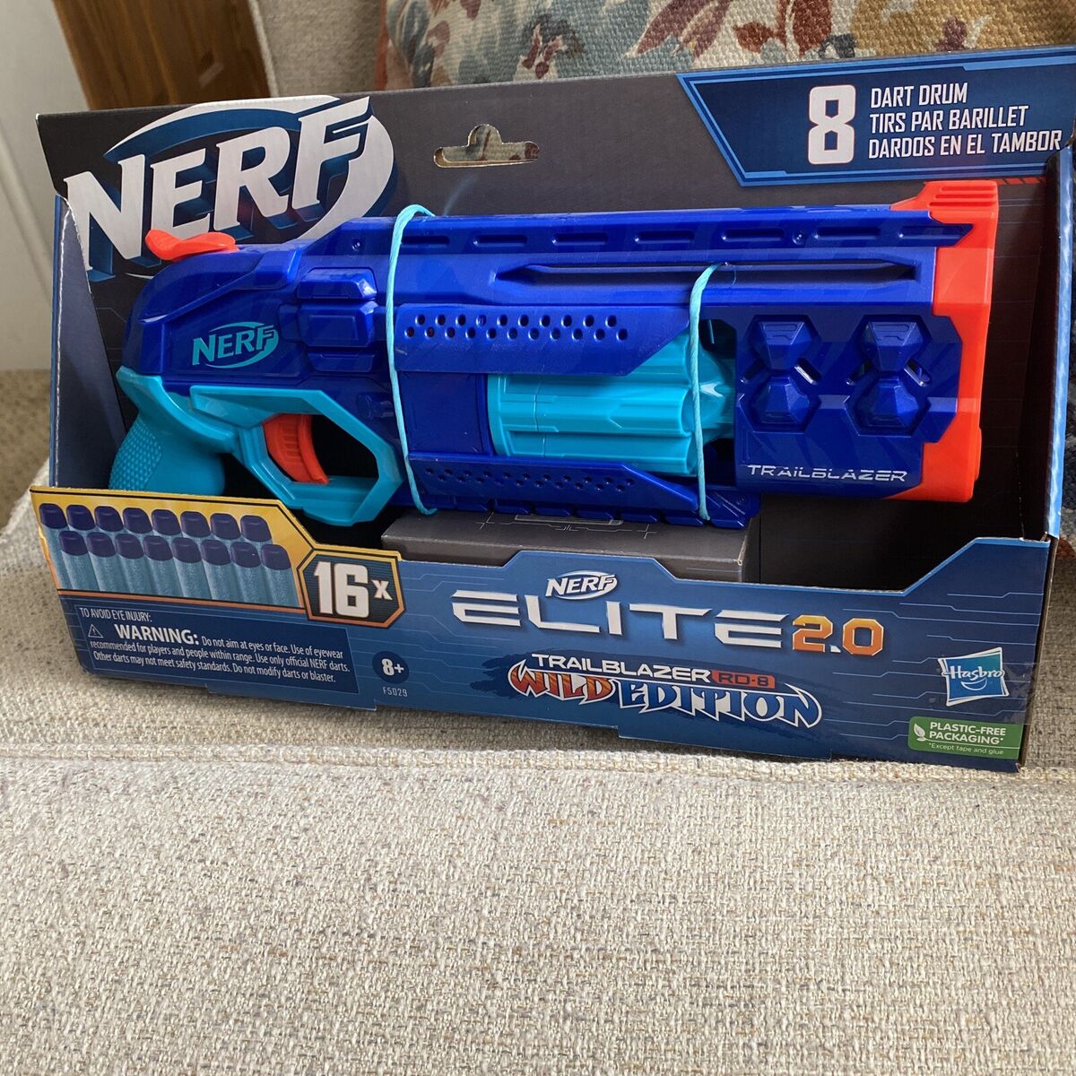 Nerf Elite 2.0 Trailblazer RD-8 Blaster, Wild Edition Color Design, 16 Nerf  Elite Darts 