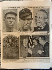 Tris Speaker Through The Years Indians HOF 1944 Sporting News Baseball 8X9 Panel