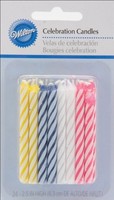 Wilton Birthday Candles, 2.5-inch, Assorted Striped Spirals, 24-pack, New, Free Wilton Birthday Candles, 2.5-inch, Assorted Striped Spirals, 24-pack, New, Free