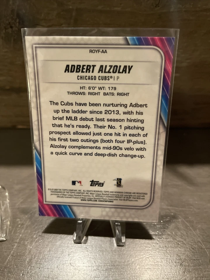 2020 Bowman ROY Favorites #ROYF-AA Adbert Alzolay RC - Chicago Cubs MOJO 66/150 - Image 3 of 3