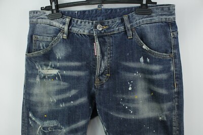 Dsquared2 Classic Kenny Twist Slim Fit Distressed Denim Jeans 