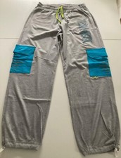 Zumba Sweathose grau/hell blau Gr. S mit neon grünem Kordelband