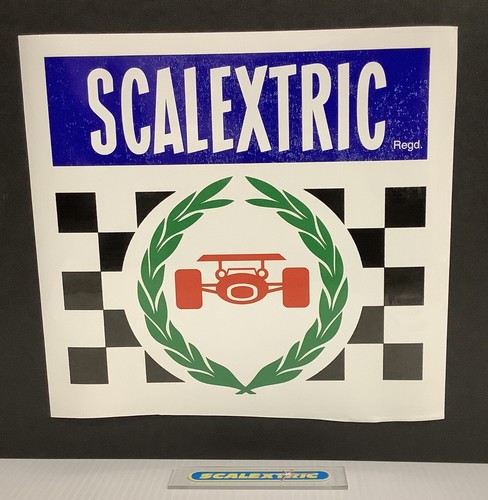 Scalextric Vintage Style HÄNDLER GLAS/FENSTER SELBSTKLEBENDER AUFKLEBER (205 mm x 188 mm)