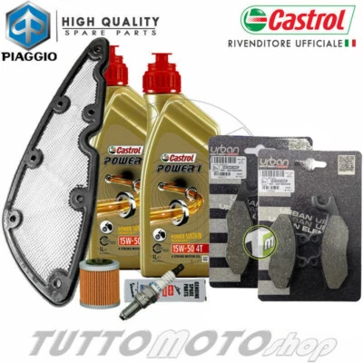 CASTROL - PIAGGIO - BRAKING Tagliando PIAGGIO Beverly 350 ST 2016-2020 / Kit Olio + Filtri Candela Pastiglie