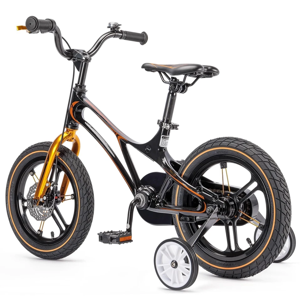 Bicicleta para niños - Bicicleta para niños de 14 pulgadas para niños niñas de 3 a 9 años, velocidad única... Foto 2 de 4