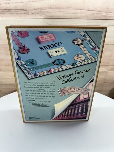 SORRY Vintage Game Collection in Wood Box Case Bookshelf Edition *Please Read* - Picture 3 of 11