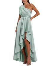 Mac Duggal Ruffled One Shoulder Cut Out Hi-Lo Gown Women's