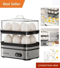 Evoloop Rapid Egg Cooker Electric 12 Eggs Capacity, Soft, Medium, Hard Boiled...