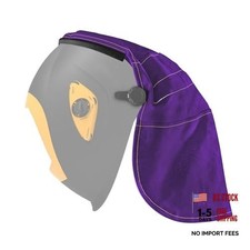 Welding Helmet Cover, Flame Retardant Neck Shield with Press Fit Seal, Purple