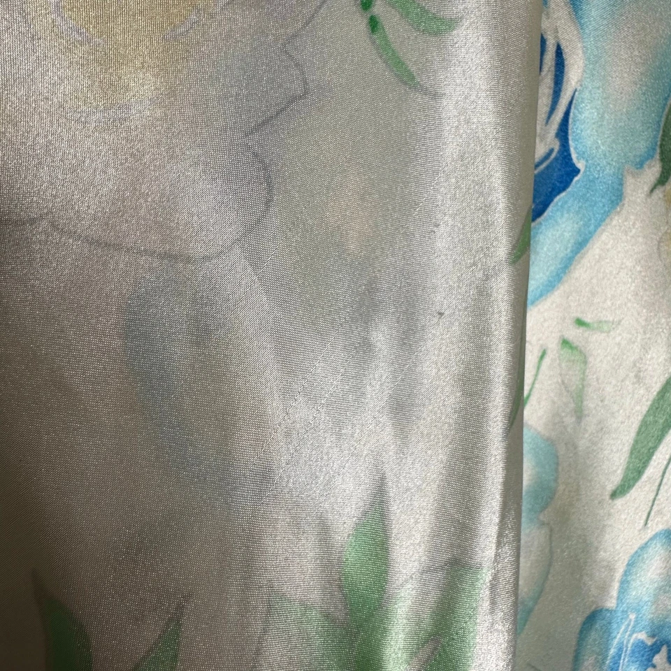 Vestido sin mangas Oscar De La Renta floral camisón para mujer azul talla mediana Foto 3 de 4