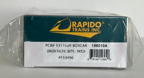 Parche #153496 Rapido Trains Inc. PC&F 5317 cuft Boxcar "UP" (BKTY) | Condition: New