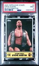 2025 Topps WWE X Bape Steve Austin #6 Black Camo Foil 09/10 PSA 9