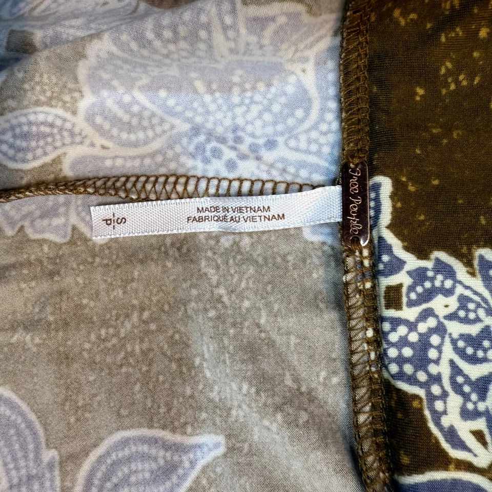 Pantalones de festival boho Free People para mujer talla pequeña de terciopelo floral con fondo de campana NUEVO Foto 3 de 4