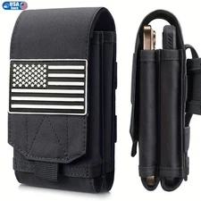 Tactical Outdoor Phone Pouch with American Flag Adjustable Strap