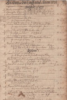 1722 Boston Cornelius Waldo merchant rum sales maid services leather cloth