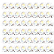 5/6 inch 5CCT LED Recessed Lighting 48 Pack, Dimmable, IC & Damp Rated, 12.5W...