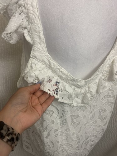 Torrid Cloud Dancer White Eyelet Ruffle Tank Top Size 2 / 2X (18–20) NWT Boho - Picture 6 of 14