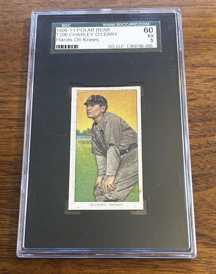1909-11 T206 Charley O’Leary Hands On Knees Polar Bear Detroit Tigers SGC 5