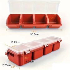 Schrauben-Organizer-Box mit Deckel, 4 Fächer, Werkzeugbehälter, Trennwand, Klein