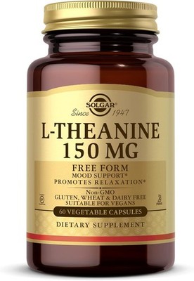 Solgar L-Theanine 150 mg - 60 Vegetable Capsules - Promotes Relaxation EXP 11/26
