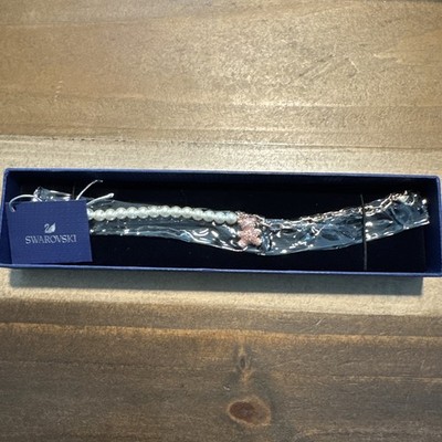 Swarovski Pearl & Pink Teddy Bear Bracelet, Rose Gold-tone Plated