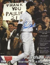 PAUL O'NEILL  NEW YORK YANKEES  WARRIOR FOR A DYNASTY  ACTION SIGNED 8x10