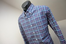 J Crew Flex Oxford Slim Fit Dress Shirt Plaid Long Sleeve Button Up Mens Large