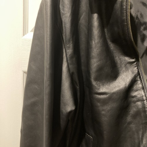 Chaqueta de bombardero vintage Eddie Bauer de cuero de cordero negra para hombre XL aviador años 90 - Imagen 8 de 18